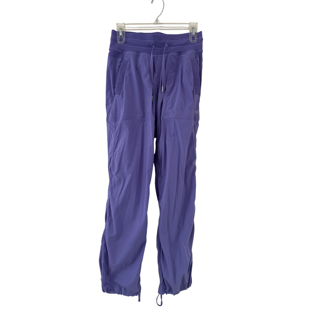 Lululemon Beyond the Studio Jogger Purple Pinstripe Pants Size 4 Athleisure Yoga